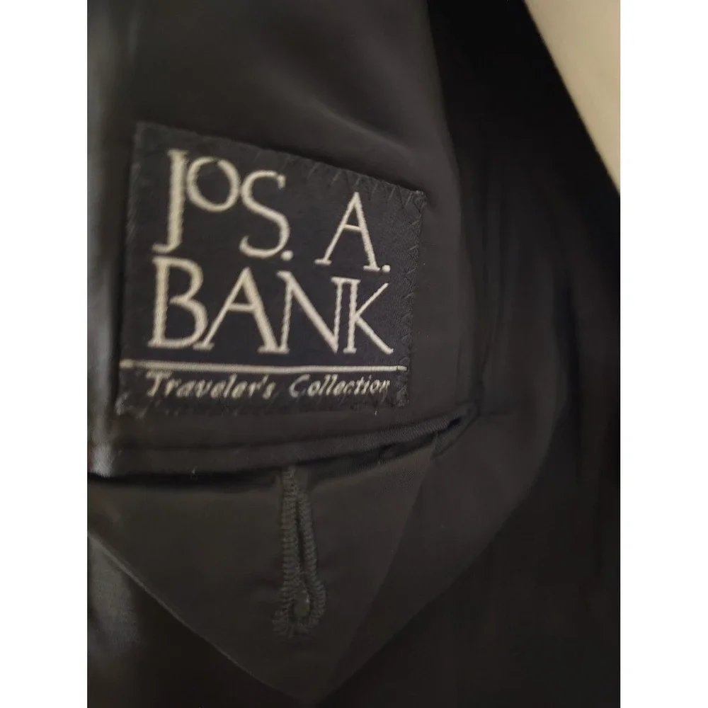Jos. A. Bank Traveler's Collection Navy Blue‎ 100% Wool Blazer Sport Coat 48R